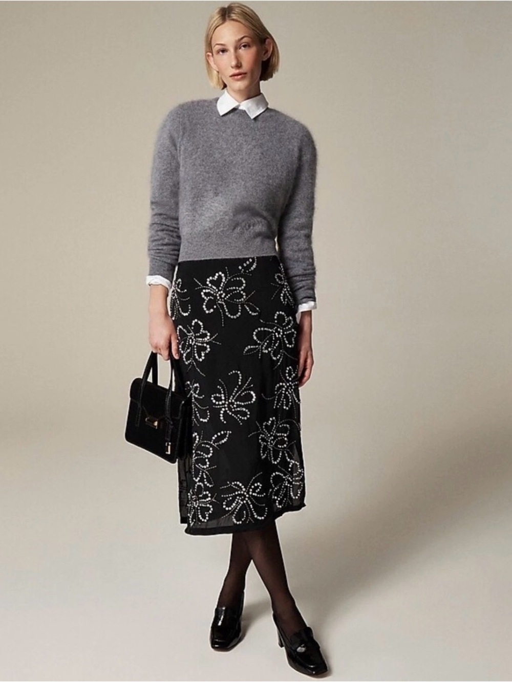 J Crew NWT - Collection- Embellished Crystal Slip Skirt 6 BLACK- SOLD OUT $298